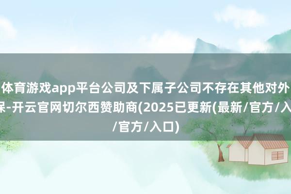 体育游戏app平台公司及下属子公司不存在其他对外担保-开云官网切尔西赞助商(2025已更新(最新/官方/入口)